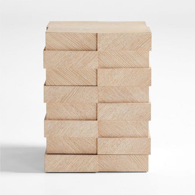 Flitch Natural Wood End Table with Storage
