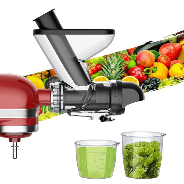 Masticating Juicer Attachment for KitchenAid Stand Mixer, Cold Pressed Juicer Machine, Slow Masticating Juicer Attachment with Dual Feed Chute, For Kitchenaid Juicer Attachment by InnoMoon