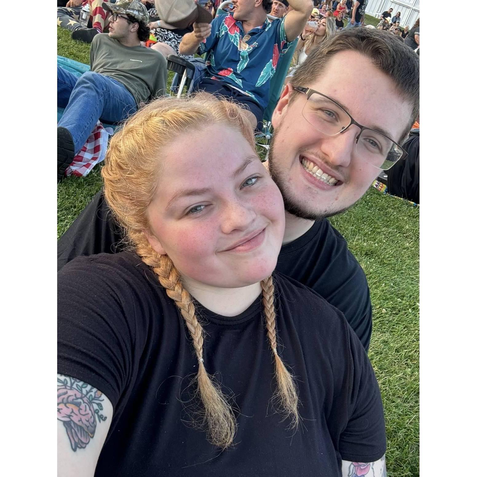 At a Chris Stapleton concert! Nate's family was generous enough to gift the cousins all tickets, and they didn't even know Chris Stapleton is the reason that we met!