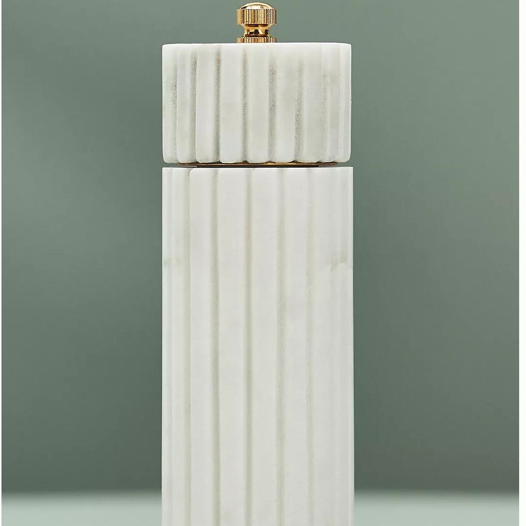 Ribbed Marble Grinder - White, Standard, One Size