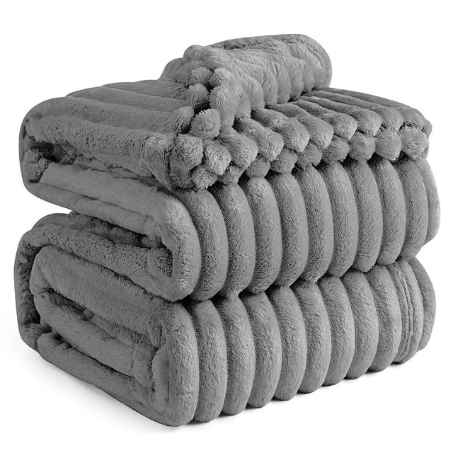 Bedsure Frost Gray California King Size Blanket for Couch - GentleSoft Cozy Soft Blankets for Women, Cute Small Fleece Throws for Girls, Birthday Gifts for Women, 102x96 Inches