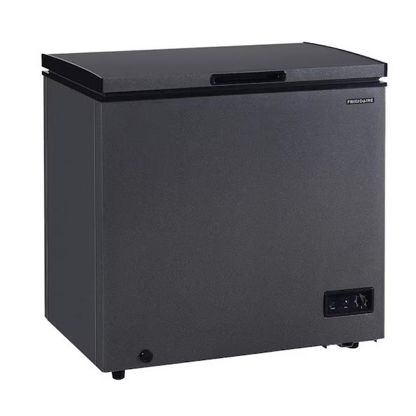 Frigidaire 34.5 in. 7 cu. ft. Manual Defrost Deep Chest Freezer with Adjustable Thermostat in Dark Grey EFRF7013-6COM
