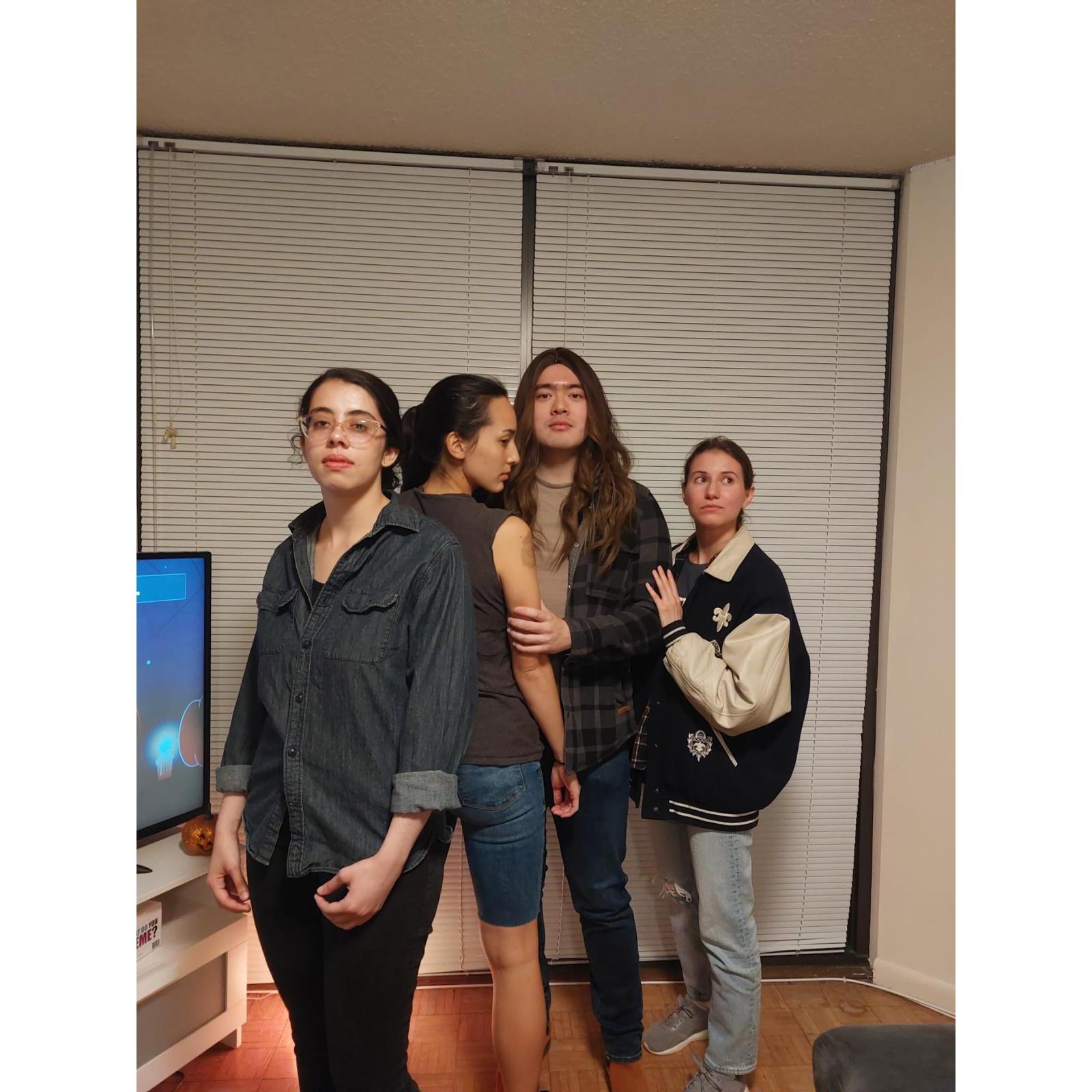 Bella and her love interests:
(from left) Edward, Jacob, Bella, and Mike