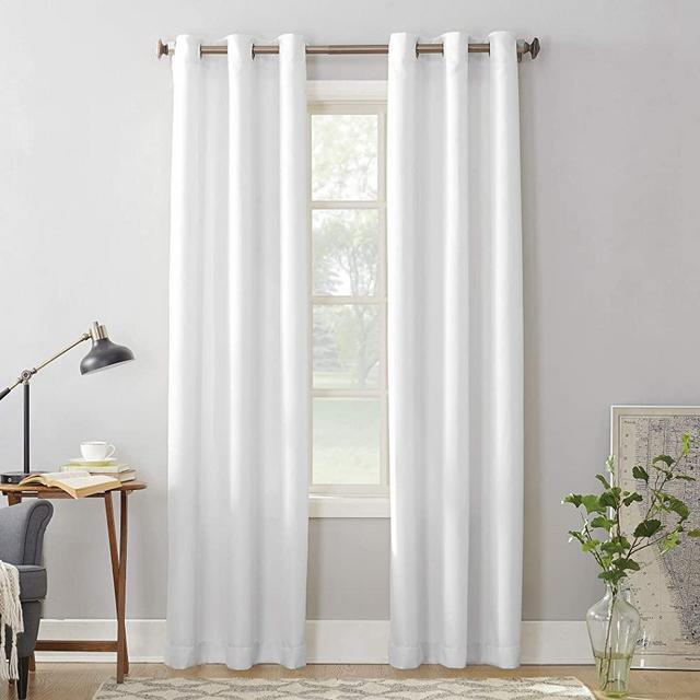 No. 918 Montego Casual Textured Grommet Curtain Panel, 48" x 95", White