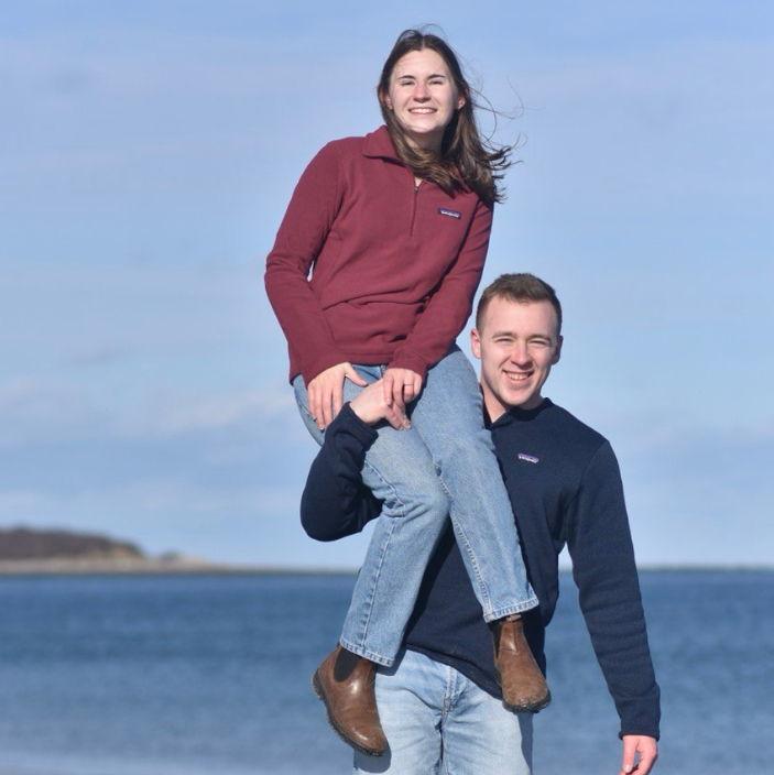 Patagonia appearance in our engagement photoshoot in Massachusetts