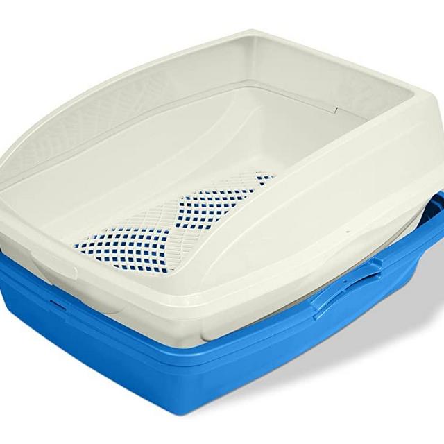 Van Ness CP5 Sifting Cat Pan/Litter Box with Frame, Blue/Gray