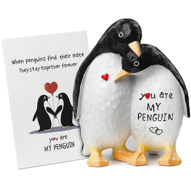 ZENLIV for Men Women, Wedding Gifts for Her Him Couple, Birthday Gift for Boyfriend Girlfriend, I Love You Penguin Gift for Husband Wife,Penguin Figurine for Christmas Valentines Day