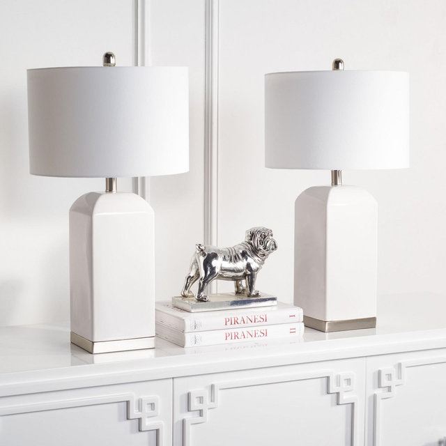 Ernia Table Lamp - White - Safavieh.