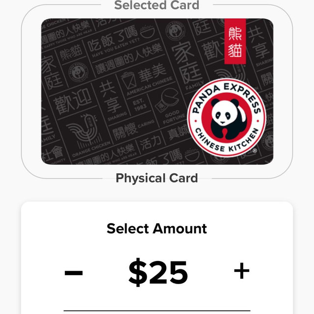 Panda Express gift card