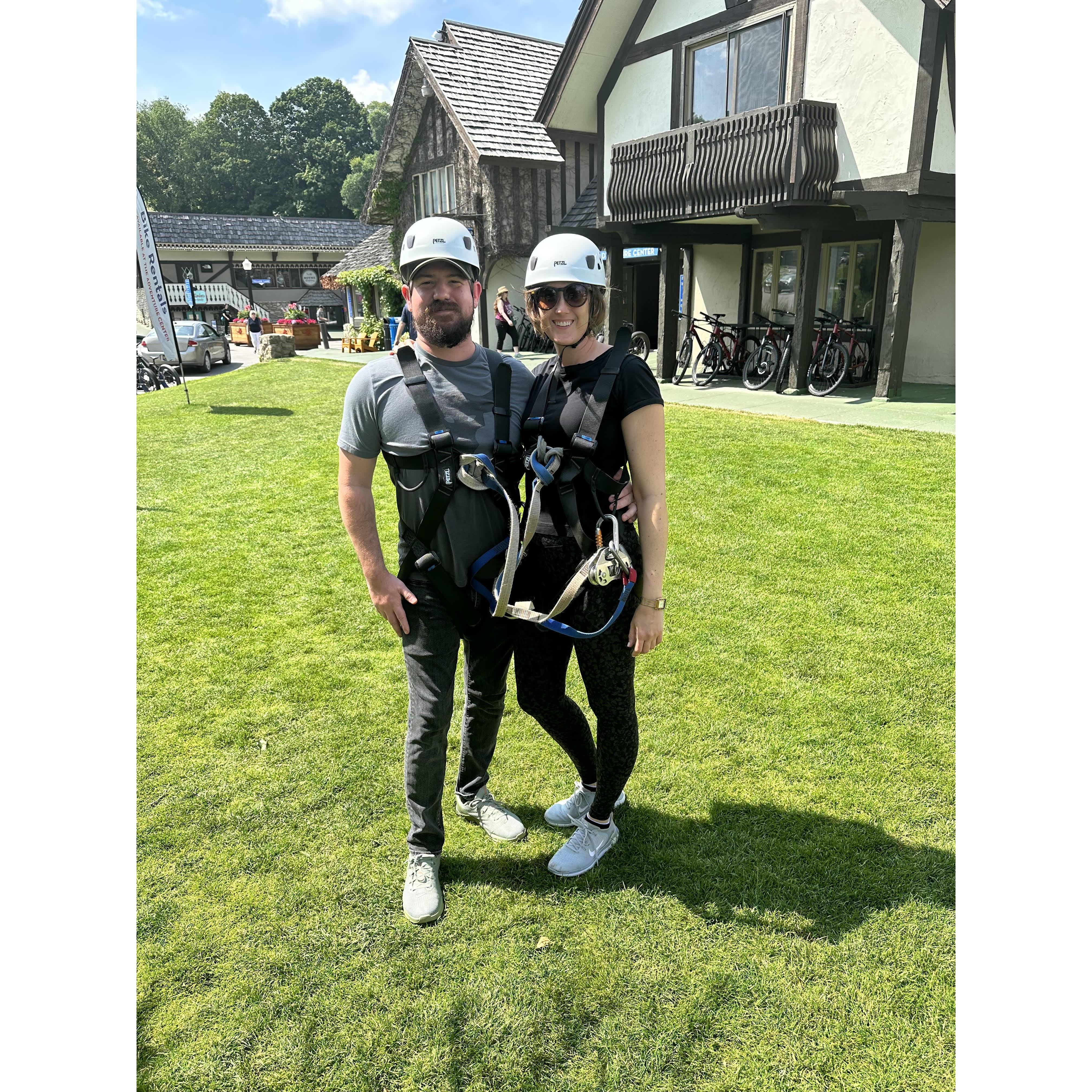 Zip-lining in Michigan