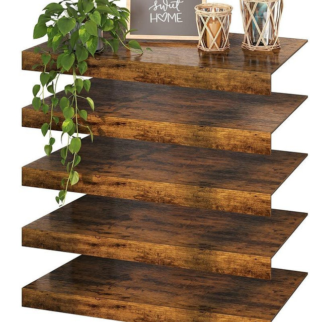 Makentra 5 Pcs 30×16 Wire Rack Covers for Shelves – Engineered Wood Shelf Covers for Wire Shelving, Rustic Farmhouse for Pantry, Closet(5 pcs, 30×16 Inch)