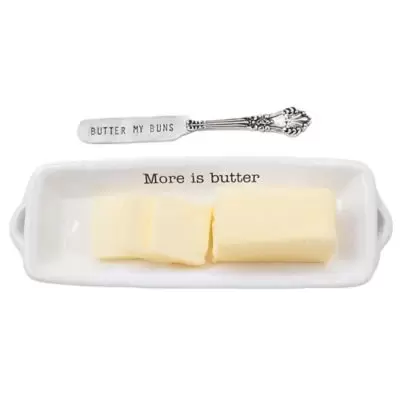 Mud Pie® 2-Piece Circa Butter Dish Set in White
