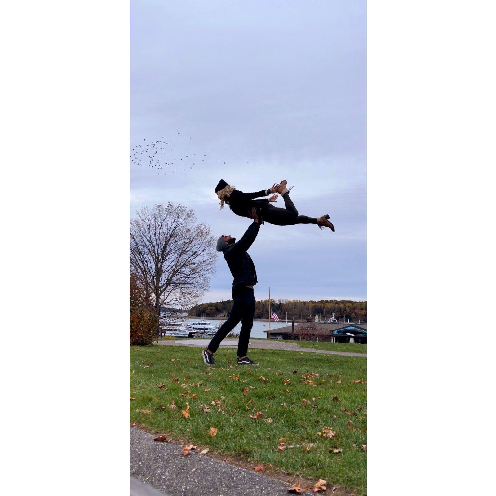 Practicing the lift!