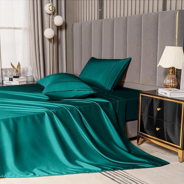MCO Bedding Twin Bed Sheets Set - Bamboo Sheets - Cooling Breathable Bedding Set with 16" Deep Pocket (3 Pieces, Twin, Teal)