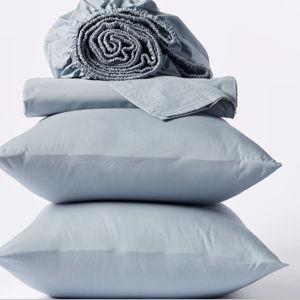 Organic Crinkled Percale™ Sheet Set - Steel Blue - Queen