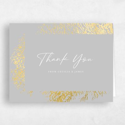 Gray, Grey Wedding Thank You - Santini Landscape Foil