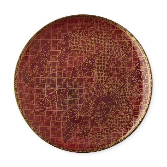 Lunar Dinner Plates, Set of 4, Dragon