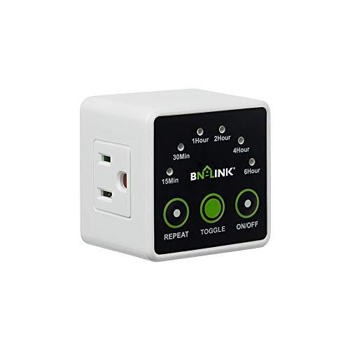 [2020 New Version] BN-LINK Smart Digital Countdown Timer with Repeat Function Accurate Heavy Duty Small Size for Charger Vacation Security, 3 Prong Outlet, 15A/1875W ½ HP ETL Listed