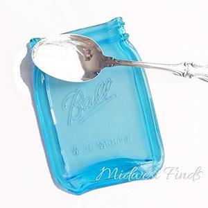Blue Quart Melted Mason Jar Spoon Rest, gift box included