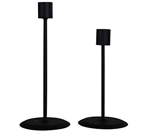 HOMMAX Matte Black Candle Holders，Set of 2 for Taper Candles，Modern Decorative Candlestick Holders, 2 Pcs Candle Stick Holders Set