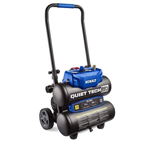 Kobalt Quiet Tech 4.3-Gallon Portable Electric Twin Stack Quiet Air Compressor