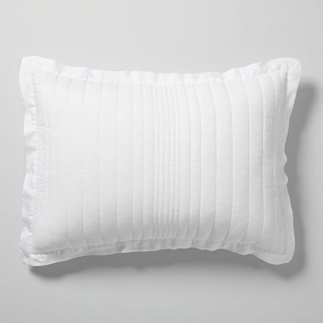 European Flax Linen Linework, King Sham, White