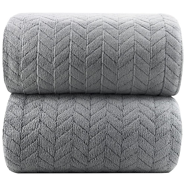 YTYC Towels,39x78 Inch Oversized Bath Sheets Towels for Adults Plush Luxury Extra Large Bath Towels Sets for Bathroom Super Soft Highly Absorbent Microfiber Towels 80% Polyester(Dark Grey,2 Piece)