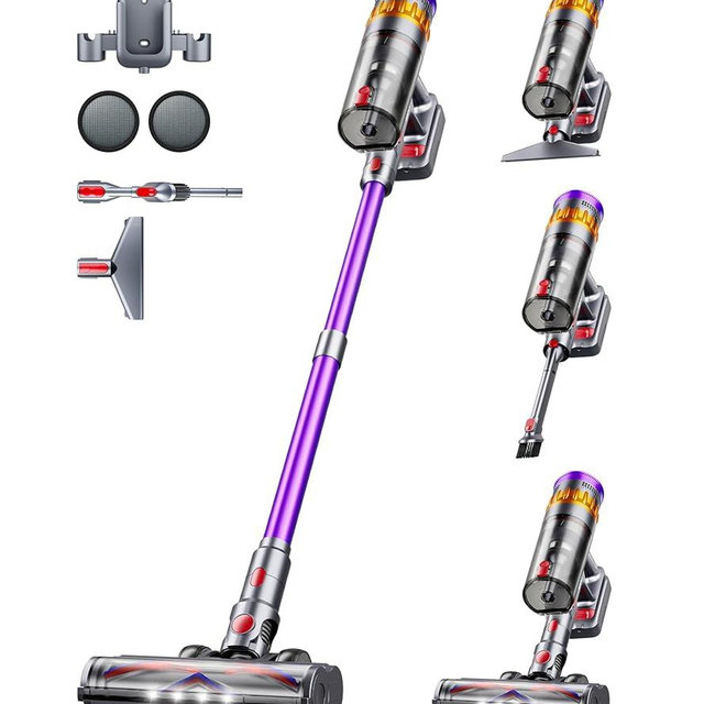 Cordless Vacuum Cleaner, 550W 48Kpa 70 Mins Vacuum Cleaners for Home, Self-Standing Stick Vacuum with Touch Screen, Wall Dock, Anti-Tangle Rechargeable Vacuum for Pet Hair Carpet Hardwood Floor
