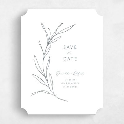 White Ticket Wedding Save the Date - Avila Classic