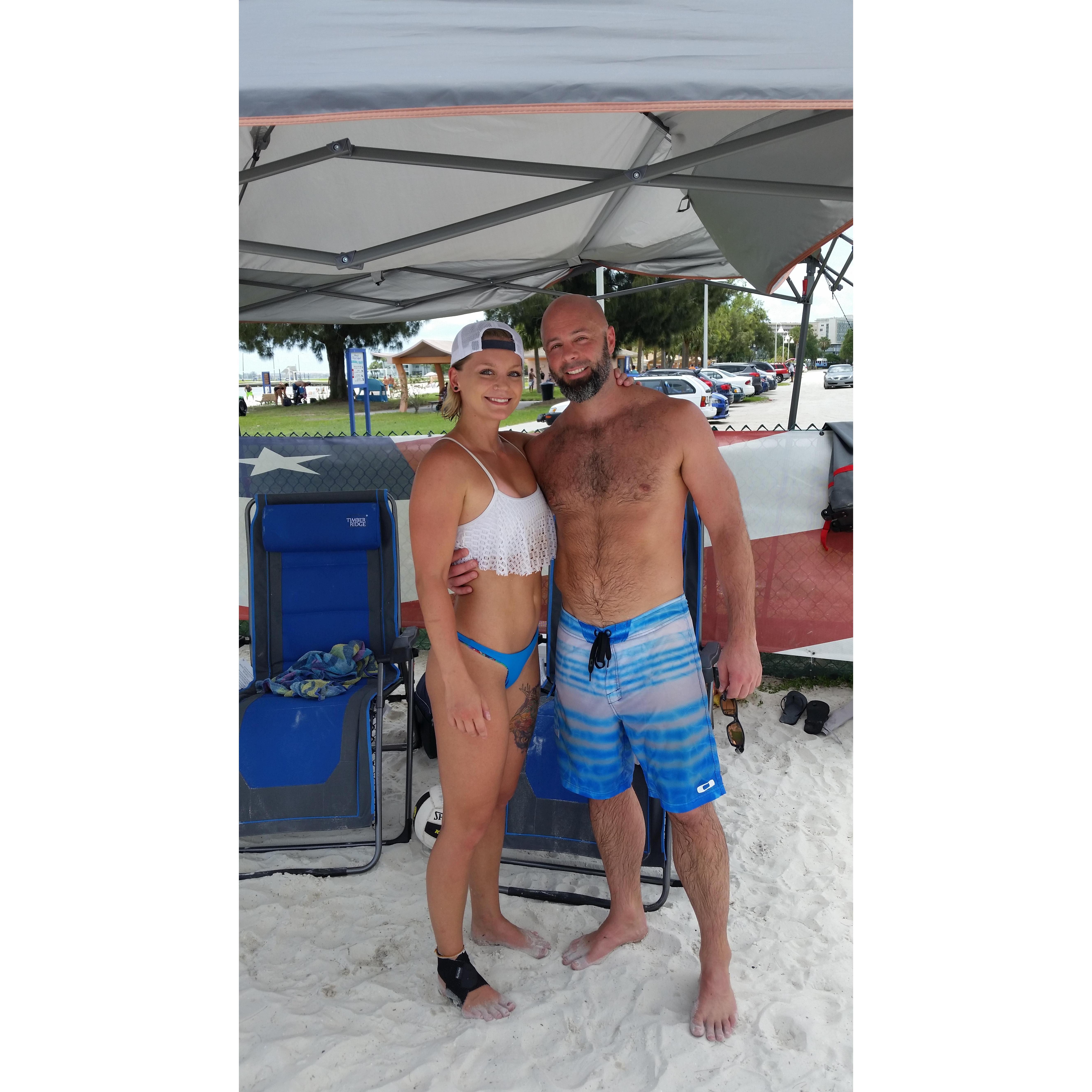 My forever 2's partner! (This was probably our second or third volleyball tourney together with the Tampa Bay Beach Bums Volleyball League!