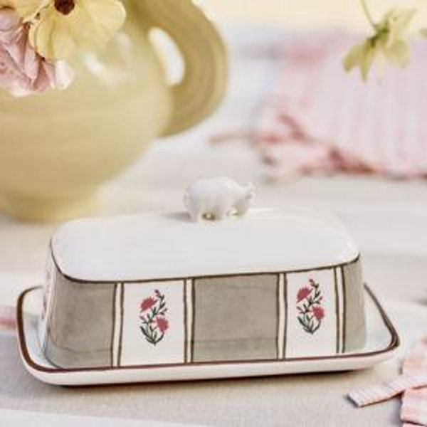 Millie Stoneware Cow Butter Dish
