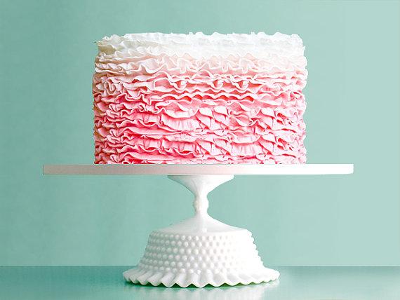 14" Wedding Cake Stand Pedestal / Vintage-Inspired Cake Stand for Vintage Inspired Weddings or White Shabby Chic Weddings