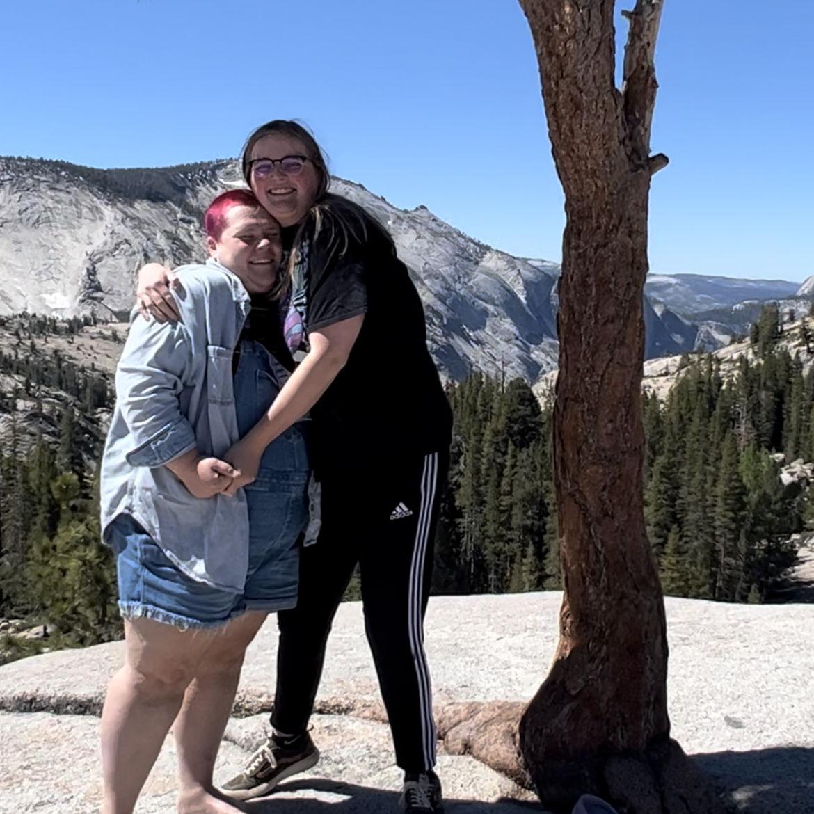 A favorite and regular stop for the pair is Olmsted Point, a viewing area off of Highway 120 heading over Tioga Pass. Take a pic by the tree on a lone hill for the best views!