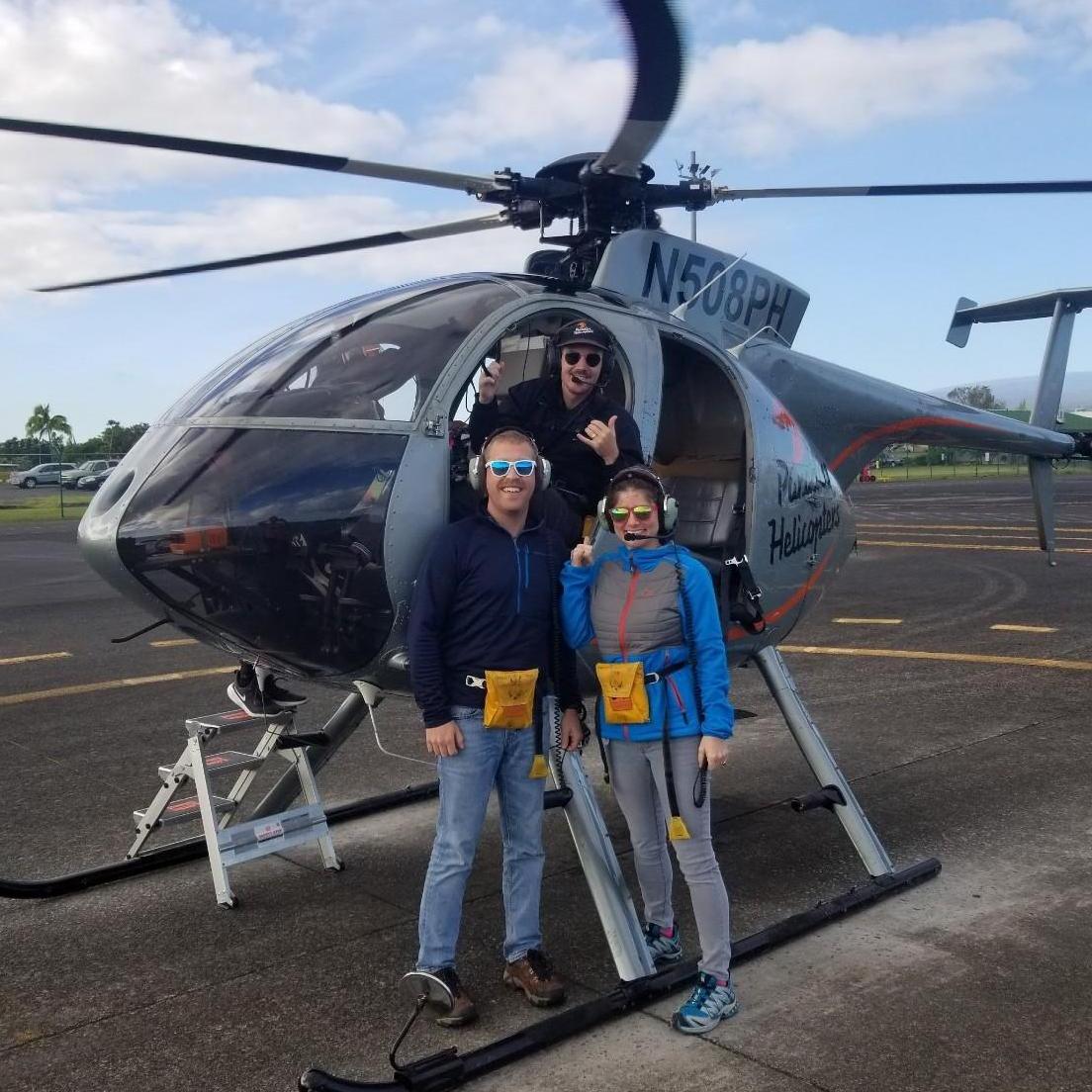 Helicopter ride in Hawaii.