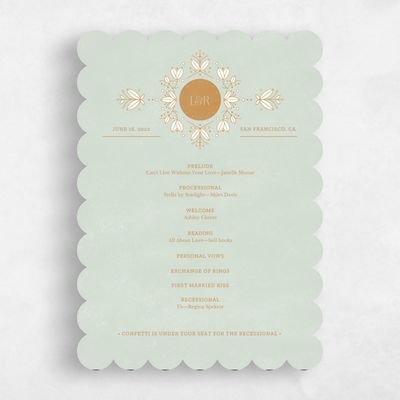Green Scalloped Wedding Program - Montavilla