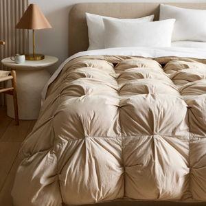 King Organic Cotton Pintuck Comforter in Toffee