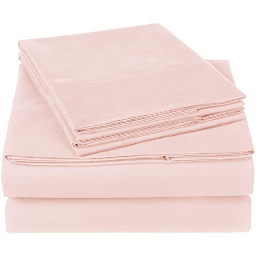 Pinzon 300 Thread Count Organic Cotton Bed Sheet Set - Full, Blush Pink