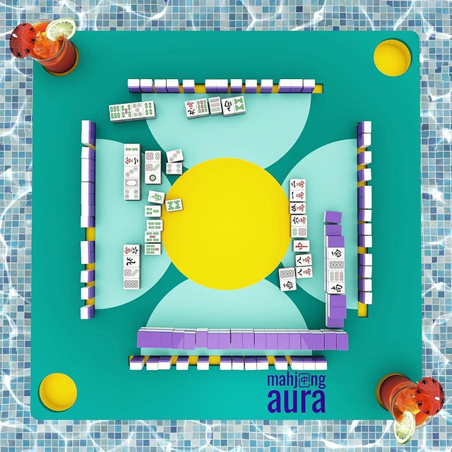 Mahjong Aura - Floating Mahjong Table for Pool - Swimming Pool and Hot Tub Float Board for Card Games, Scrabble, Dominoes, Poker - Adults Pools Game Tray for Water and Lake - Domino Floater Tables