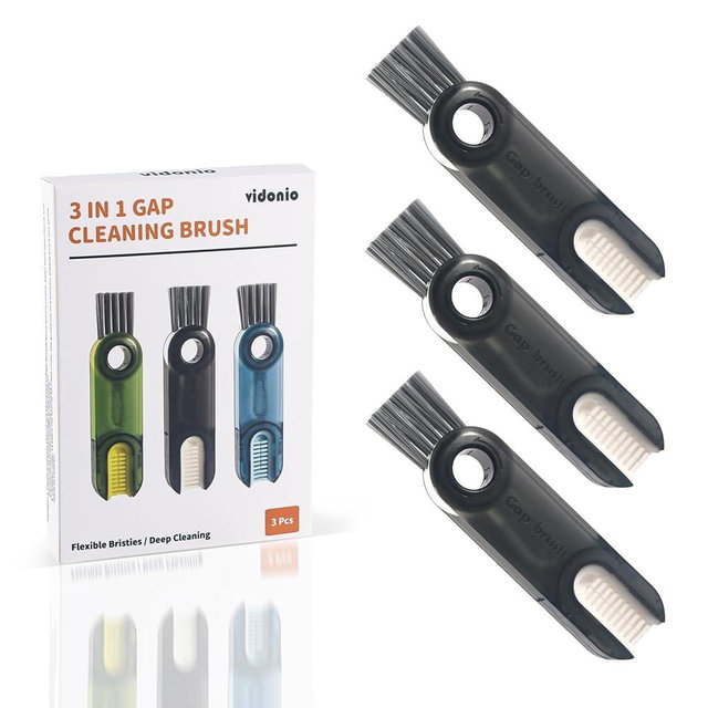 3 in 1 Cup Lid Gap Cleaning Brush Set, Multifunctional Insulation Bottle Cleaning Tools, Mutipurpose Tiny Silicone Cup Holder Cleaner, Home Kitchen Cleaning Tools (3Pcs Gray)