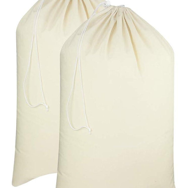 COTTON CRAFT Extra Large Laundry Bags -2 Pack Heavy Duty Durable Cotton Canvas Drawstring Closure Washable Laundry Bag - Travel College Dorm Basket Hamper Liner Toys Clothes Organizer Sack - XL 28x36