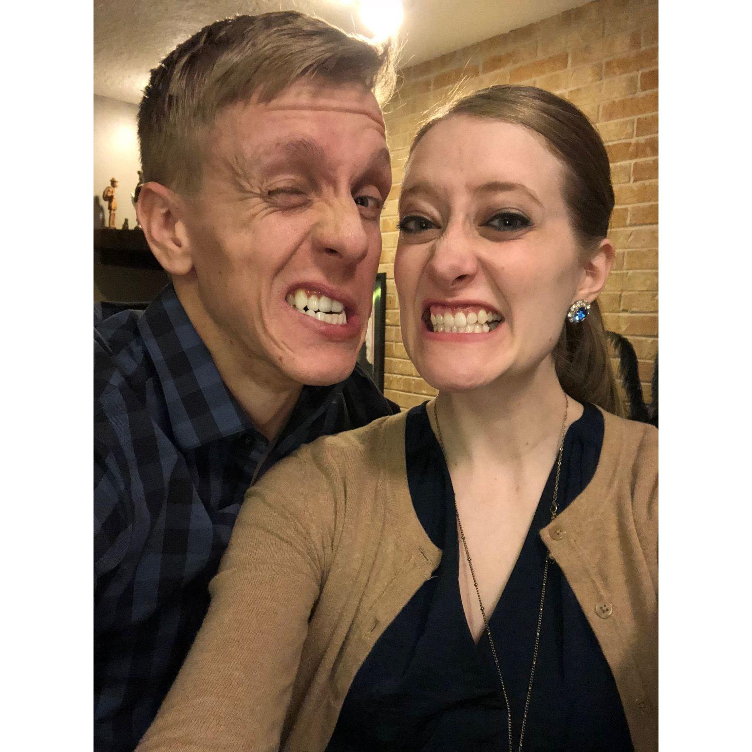 Our first New Year's Eve together and we were already being silly.