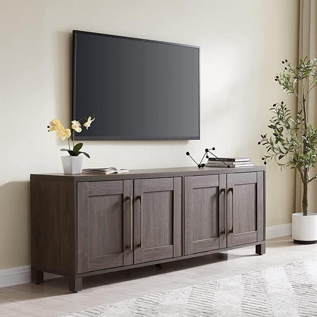 Henn&Hart Rectangular TV Stand for TV's up to 80" in Alder Brown, TV Stands for the Living Room
