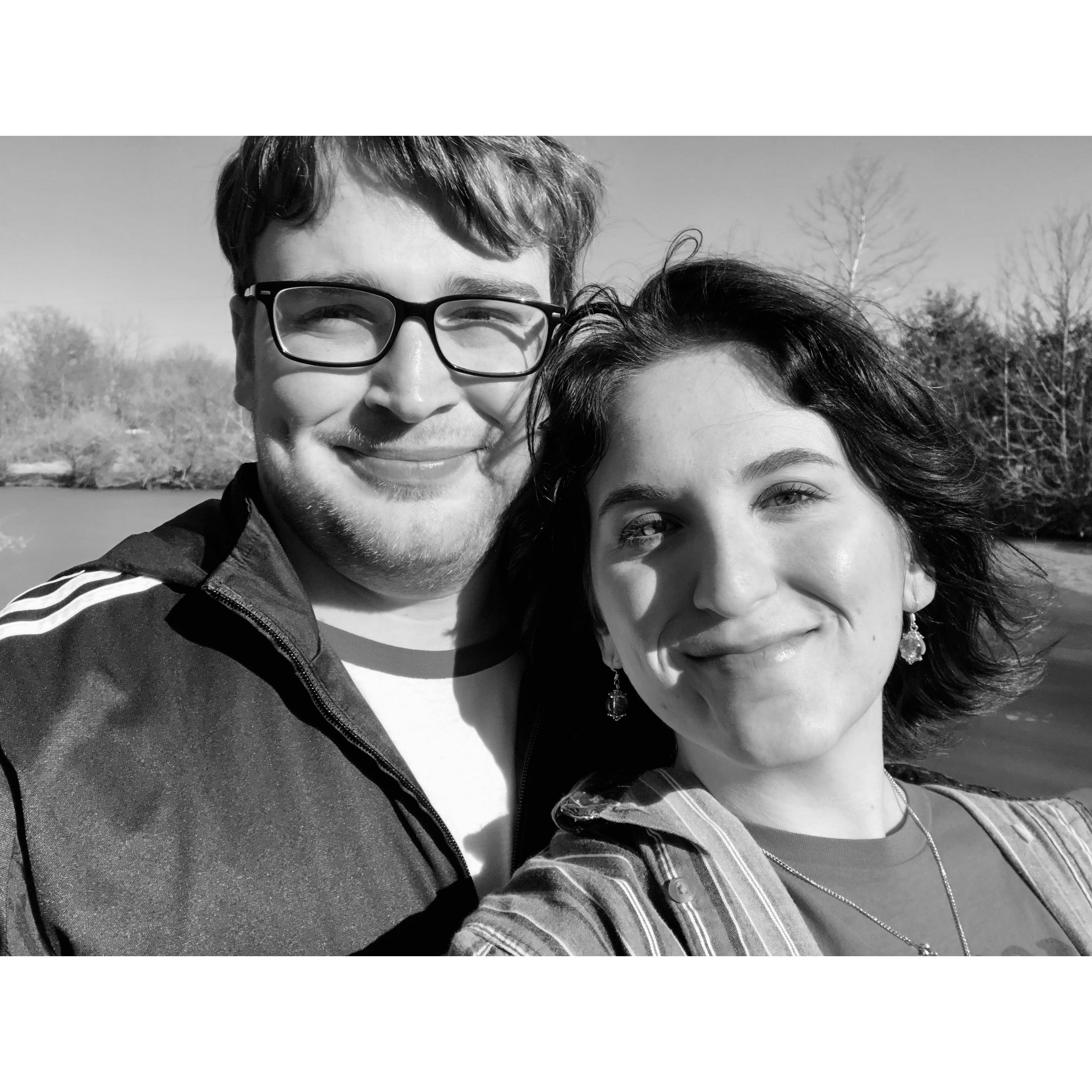 One of the few times Jamie went disc golfing with Tom, in 2021.