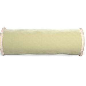 Pear Velvet Bolster Case + Insert with Cream Fringe