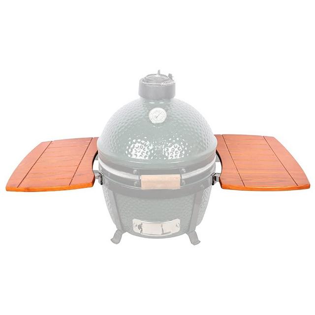 KAMaster Wooden Side Shelves for MiniMax Big Green Egg,Red Oak Wood Egg Mates Big Green Egg Accessories Egg Mates for The MiniMax Egg Side Tables Grill Parts Replacement Grill Smoker