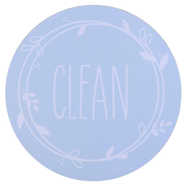 Unique Bargains Round Dirty Clean Dishwasher Refrigerator Kitchen Organization Sign Magnet 3.5 inch 1 Pc Black Blue