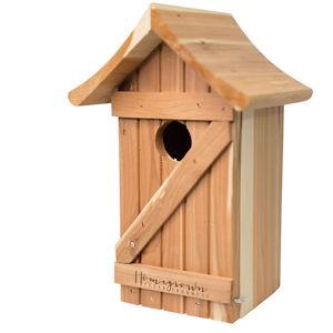 HomeGrown 10.75-in H Natural Cedar Wood Bluebirds Nesting box Bird House
