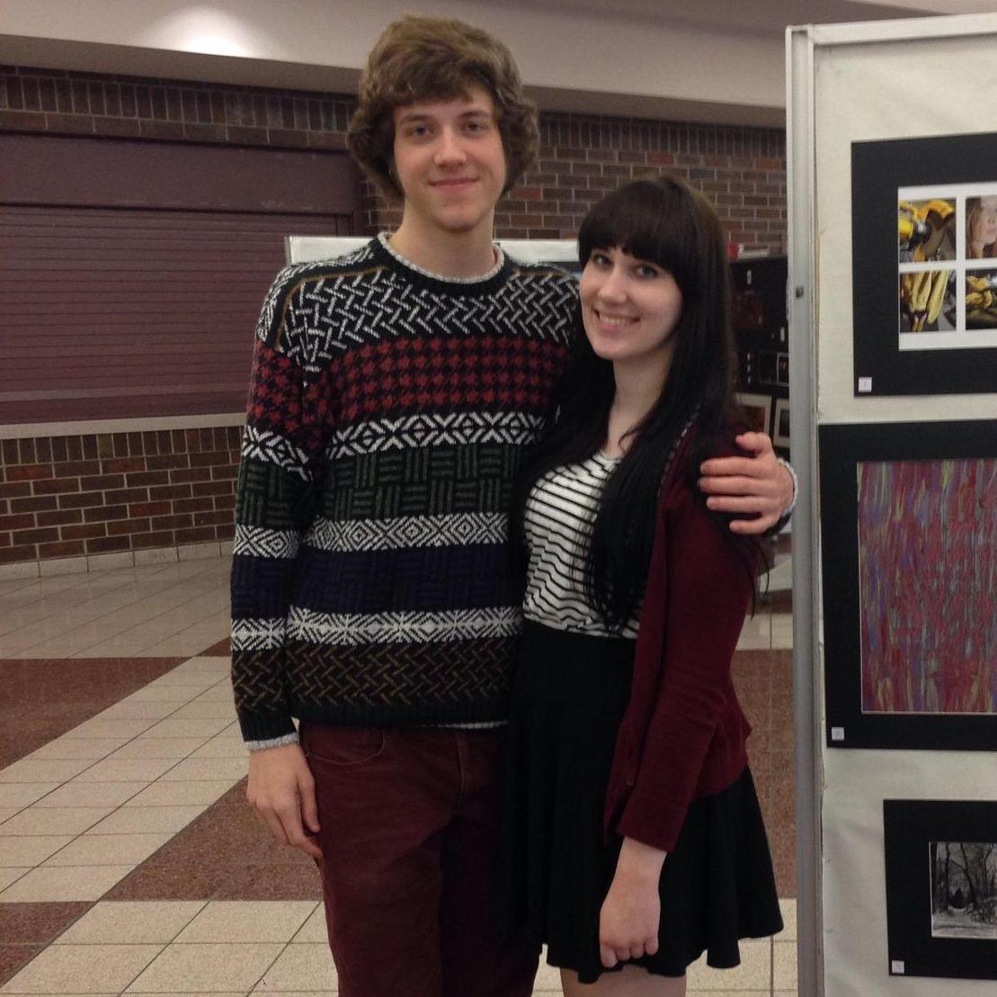 One month into dating. Coincidentally these are the exact outfits we were each wearing when we met in person for the first time.