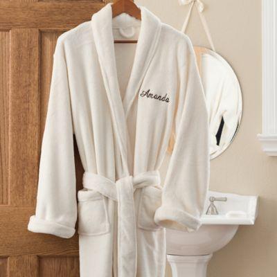 Luxury Fleece Robe in Ivory