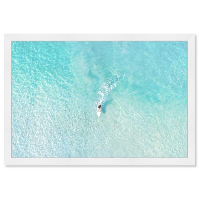 Oliver Gal Water Calm Lost Framed Art, Blue